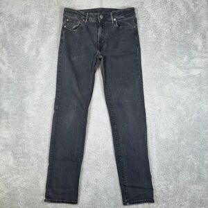 American Eagle Jeans Mens 32x34 Black Slim Fit Dark Wash Denim Faded Grunge